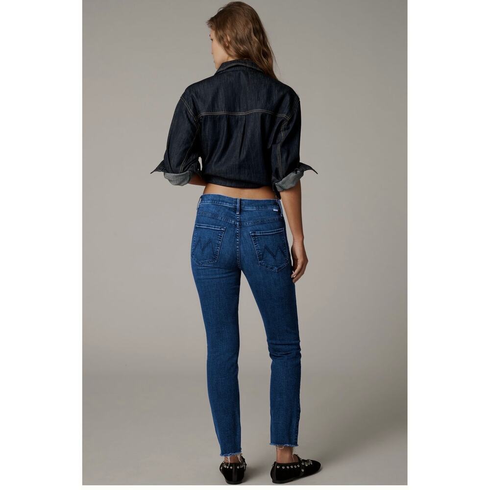MOTHER The Mid Rise Dazzler Ankle fray Jeans Straight sz 25 nothing between us
